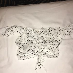 URBAN OUTFITTERS: Polka dot off- the-shoulder top